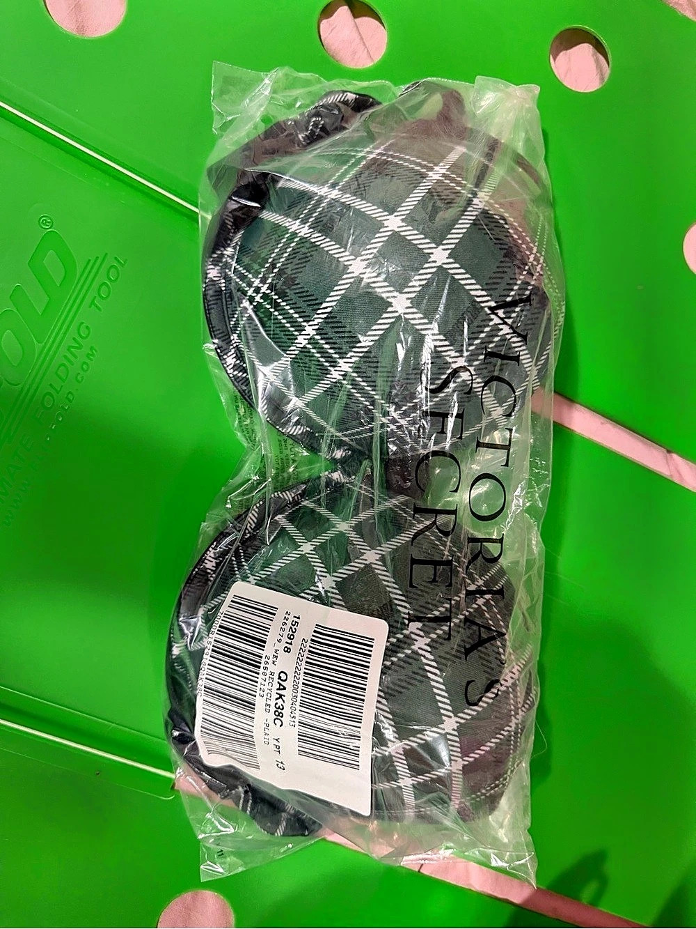 PINK Plaid Hat Black & Gray NWT